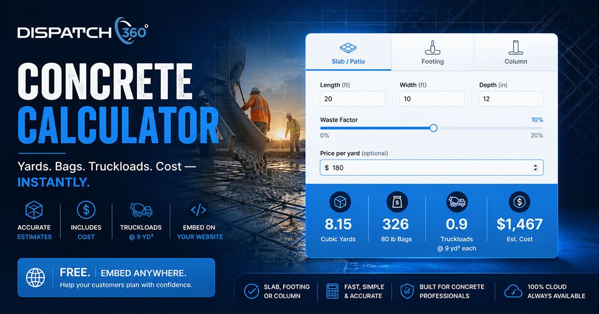 Embed Free Concrete Calculator